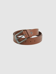 Wax Finished Tan Leather Casual Belt