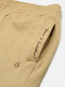 Regular Fit Curry Mid Rise Fleece Cotton Joggers