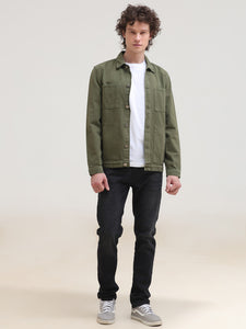 Overdyed Regular Twill Denim Casual Jacket