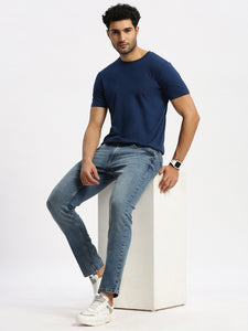 Slim Fit Mid Rise Light Navy Jeans