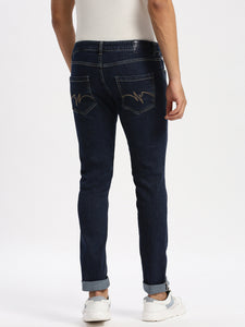 Slim Fit Mid Rise Dark Navy Light Fade Jeans