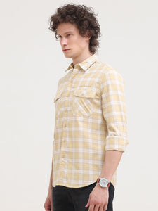 Double Pocket Cotton Melange Shirt