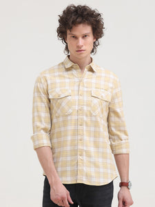 Double Pocket Cotton Melange Shirt