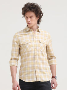 Double Pocket Cotton Melange Shirt