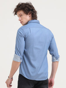 Double Pocket Cotton Melange Shirt