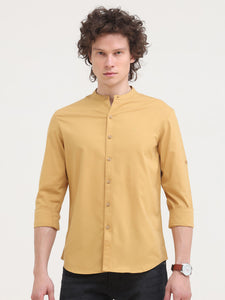 Mandarin Collar Self Dobby Shirt