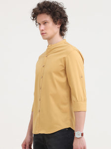 Mandarin Collar Self Dobby Shirt