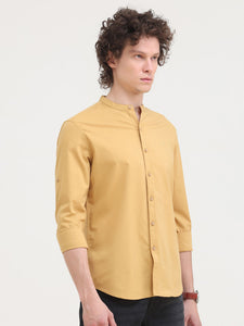 Mandarin Collar Self Dobby Shirt