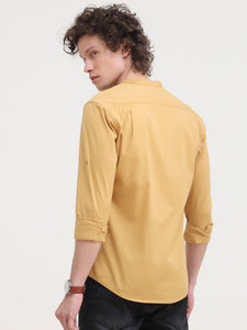 Mandarin Collar Self Dobby Shirt