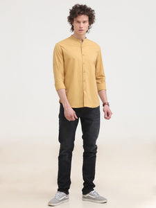 Mandarin Collar Self Dobby Shirt