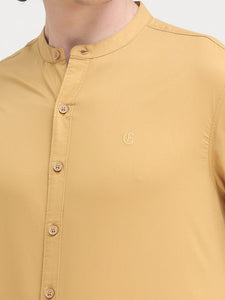 Mandarin Collar Self Dobby Shirt