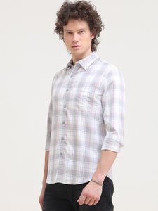 Slim Fit Checks Cotton Twill Shirt