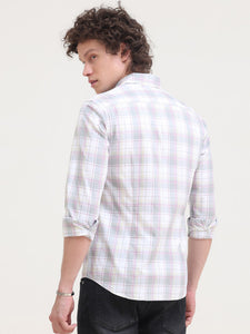 Slim Fit Checks Cotton Twill Shirt