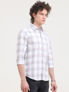 Slim Fit Checks Cotton Twill Shirt