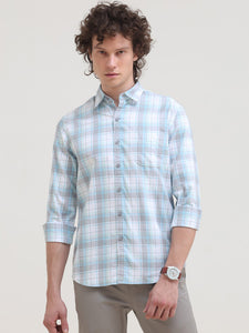 Slim Fit Checks Cotton Twill Shirt