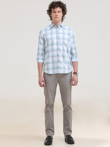 Slim Fit Checks Cotton Twill Shirt