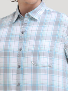 Slim Fit Checks Cotton Twill Shirt