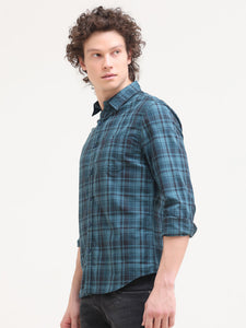 Slim Fit Checks Cotton Twill Shirt