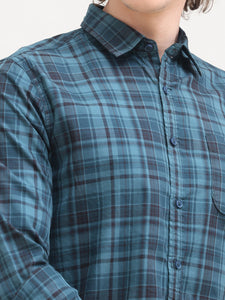 Slim Fit Checks Cotton Twill Shirt