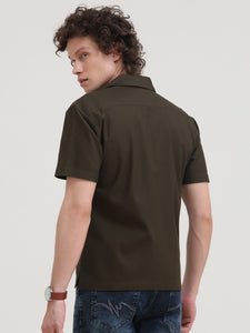 Cuban Collar Regular Fit Short Sleeve Shirt