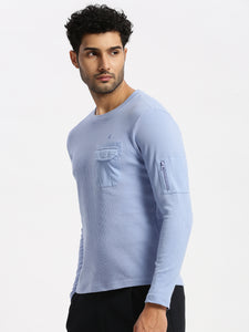 After Hours  Single Jersey Forever Blue Embroidery Full Sleeves T-shirt