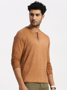 After Hours Single Jersey Caramel Solid Full Sleeves T-shirt