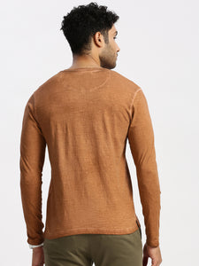 After Hours Single Jersey Caramel Solid Full Sleeves T-shirt