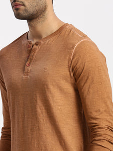 After Hours Single Jersey Caramel Solid Full Sleeves T-shirt