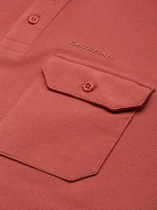 After Hours Pique Mercerised Dusty Cedar Cotton Solid Polo Shirt