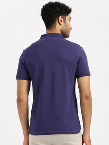 After Hours Mercerised Deep Cobalt Cotton Solid Polo Shirt