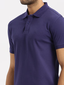 After Hours Mercerised Deep Cobalt Cotton Solid Polo Shirt