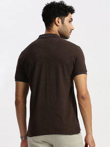 After Hours Pique Brown Solid Polo Shirt