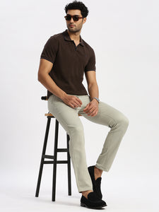 After Hours Pique Brown Solid Polo Shirt