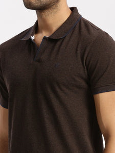 After Hours Pique Brown Solid Polo Shirt