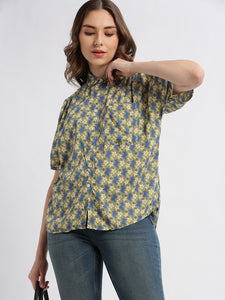 Greek Blue 30'S Rayon Shirt