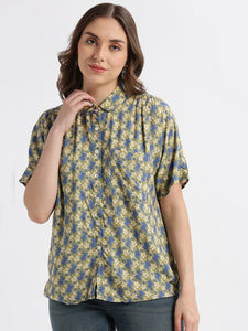 Greek Blue 30'S Rayon Shirt