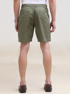 Regular Fit woven Olive Casual Cotton Short