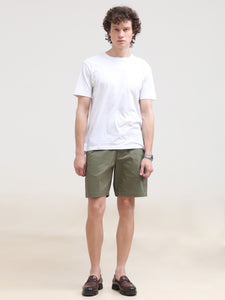 Regular Fit woven Olive Casual Cotton Short