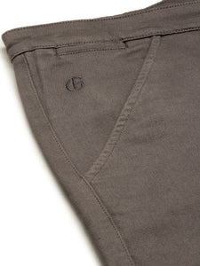 Slim Fit Mid Rise Twill Cotton Trousers