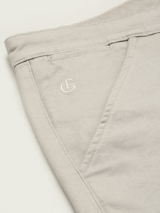 Slim Fit Mid Rise Twill Cotton Trousers