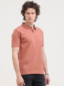 After Hours Mercerised Cedar Wood Cotton Interlock Polo T-Shirt