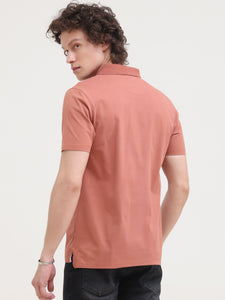 After Hours Mercerised Cedar Wood Cotton Interlock Polo T-Shirt