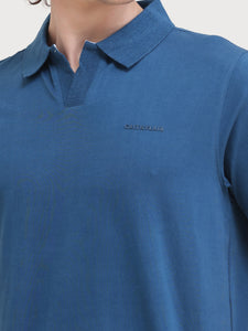 After Hours Mercerised Blue wing Teal Cotton Interlock Polo T-Shirt