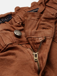 High Rise Straight Brown fit Denim Jeans