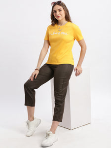 Casual Rib Yellow T-shirt