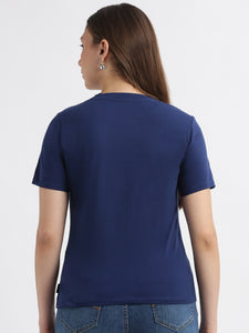 Basic Round Neck Navy Peony Regular fit T-shirt