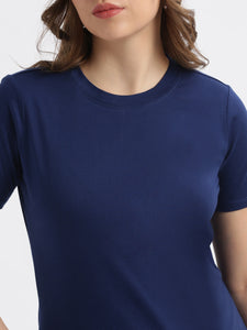 Basic Round Neck Navy Peony Regular fit T-shirt