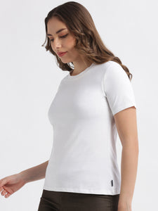 Basic Round Neck Star White Regular fit T-shirt