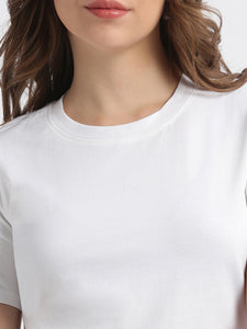 Basic Round Neck Star White Regular fit T-shirt