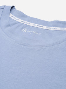 Basic Round Neck Powder Blue Regular fit T-shirt